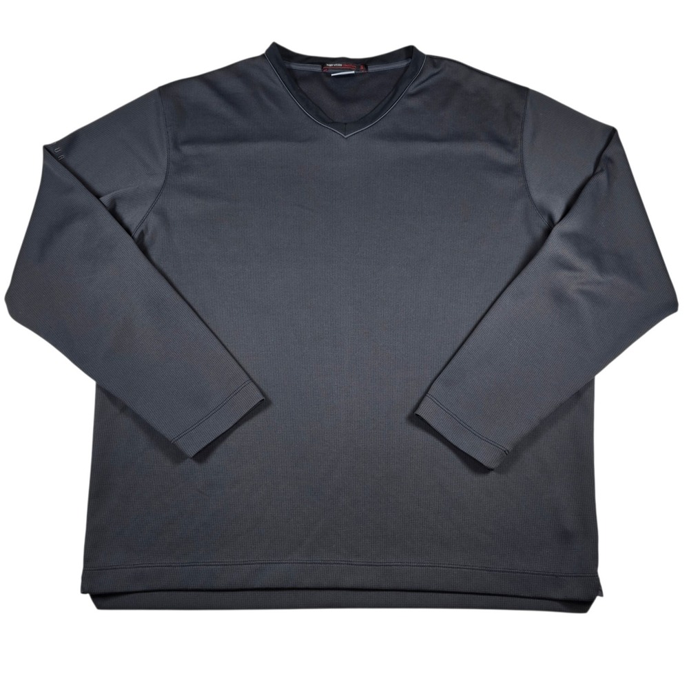 Tiger Woods Collection Gray V-Neck L/S Pullover Sweatshirt Men's L PGA TOUR LOGO